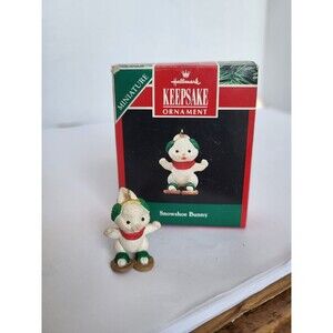 1992 Hallmark Miniature Ornament Snowshoe Bunny Keepsake